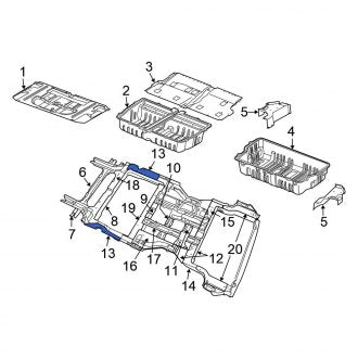 New OEM Front Right Floor Side Rail Fits, 2005-2007 Chrysler Town and Country - Part # 5140624AD