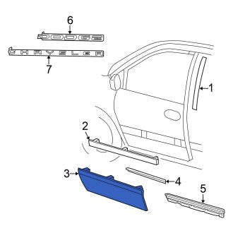 New OEM Center Right Door Overlay Fits, 2007 Chrysler Town and Country - Part # WW20SW1AB