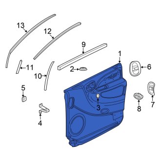 New OEM Front Left Inner Door Interior Trim Panel Fits, 2005-2006 Chrysler Town and Country - Part # 1AJ051D5AA