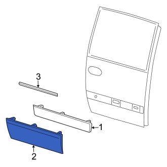 New OEM Center Left Door Overlay Fits, 2007 Chrysler Town and Country - Part # WW21SW1AB