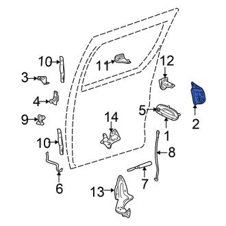 New OEM Right Sliding Door Latch Fits, 2001-2007 Chrysler Town and Country - Part # 5019052AF