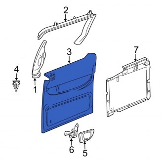 New OEM Right Inner Sliding Door Trim Panel Fits, 2005-2007 Dodge Caravan - Part # 1AH921D1AA