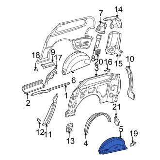 New OEM Rear Left Inner Wheel Housing Side Panel Fits, 2006-2007 Chrysler Town and Country - Part # 5140757AB