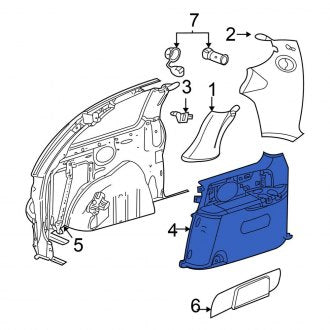 New OEM Left Lower Interior Quarter Panel Trim Panel Fits, 2001-2002 Chrysler Voyager - Part # SW19WL5AD