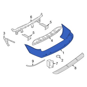 New OEM Rear Bumper Cover Fits, 2001-2004, 2008 Chrysler Town and Country - Part # 5018618AA