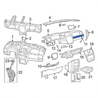 New OEM Right Outer Instrument Panel Molding Fits, 2014-2015 Ram CV - Part # 5PB88DX8AA