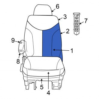 New OEM Front Right Seat Back Cushion Cover Fits, 2008-2009 Chrysler Town and Country - Part # 1JA761D5AA