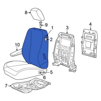 New OEM Rear Right Seat Back Cushion Cover Fits, 2010 Chrysler Town and Country - Part # 1TU891DVAA