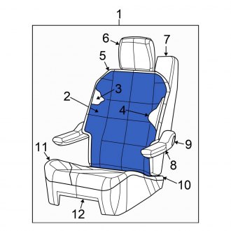 New OEM Center Left Seat Back Cushion Cover Fits, 2008-2009 Chrysler Town and Country - Part # 1HV331T1AA