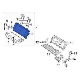 New OEM Center Seat Back Assembly Fits, 2008 Chrysler Town and Country - Part # 1HV721DVAA