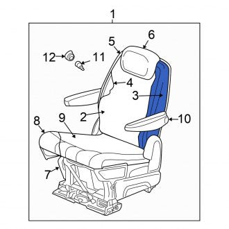 New OEM Center Right Seat Back Cushion Fits, 2008-2010 Chrysler Town and Country - Part # 68027732AA