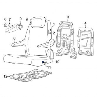 New OEM Center Left Seat Cushion Pad Fits, 2008-2010 Chrysler Town and Country - Part # 68027737AA