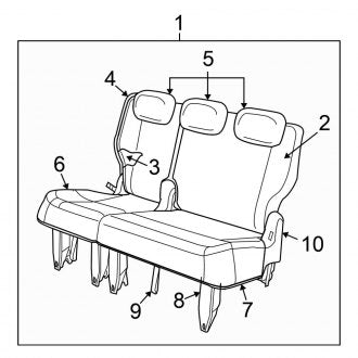 New OEM Center Right Seat Fits, 2008-2009 Chrysler Town and Country - Part # 1DT201K2AA