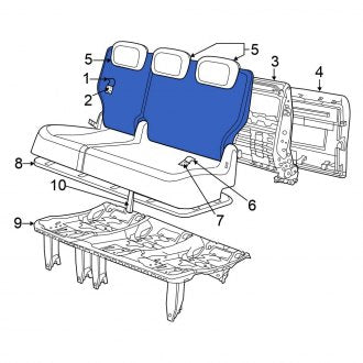 New OEM Rear Right Seat Back Cushion Cover Fits, 2010 Chrysler Town and Country - Part # 1TU891S3AA