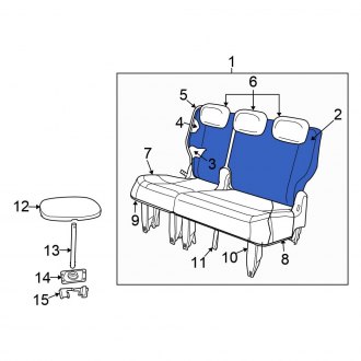 New OEM Front Left Seat Back Cushion Cover Fits, 2008 Chrysler Town and Country - Part # 1JB391T1AA