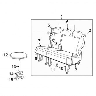 New OEM Center Right Seat Fits, 2008-2009 Chrysler Town and Country - Part # 1DT201D5AA