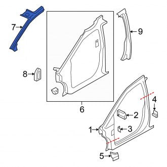 New OEM Right Inner Body A-Pillar Fits, 2008-2011 Chrysler Town and Country - Part # 5109668AA