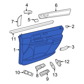 New OEM Front Left Inner Door Interior Trim Panel Fits, 2011 Chrysler Town and Country - Part # 1UX55BD1AA