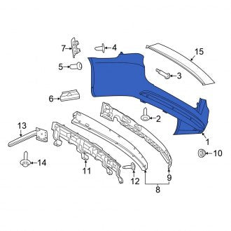 New OEM Rear Bumper Cover Fits, 2011-2016 Chrysler Town and Country - Part # 68125726AC