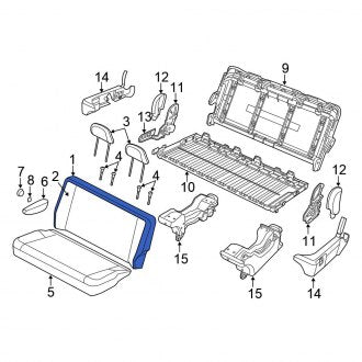 New OEM Center Seat Back Assembly Fits, 2010 Chrysler Town and Country - Part # 1HW131K2AA