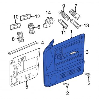 New OEM Rear Right Inner Door Interior Trim Panel Fits, 2005-2007 Dodge Dakota - Part # 5HS161D5AD