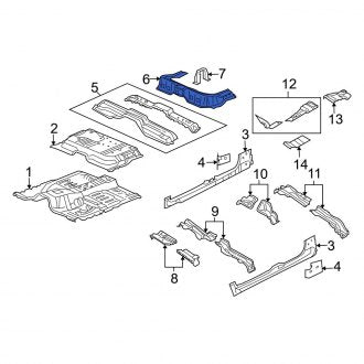 New OEM Rear Floor Pan Crossmember Fits, 2011 Dodge Dakota - Part # 55112003AA