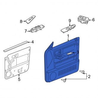 New OEM Rear Left Inner Door Interior Trim Panel Fits, 2011 Dodge Dakota - Part # 5HS211DVAD