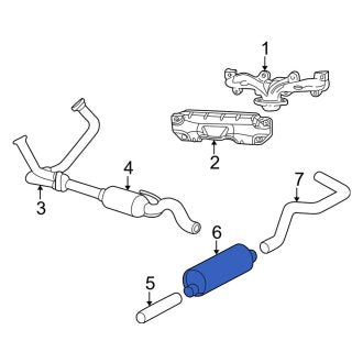 New OEM Exhaust Muffler Fits, 2000-2002 Dodge Dakota - Part # 52103248AB