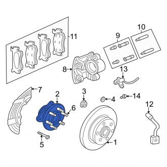 New OEM Front Wheel Bearing and Hub Assembly Fits, 1997-2004 Dodge Dakota - Part # 52009406AE