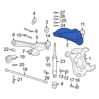 New OEM Front Right Upper Suspension Control Arm Fits, 1997-1999 Dodge Dakota - Part # 5166346AA