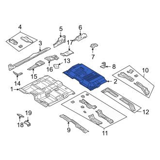 New OEM Rear Floor Pan Fits, 2000-2004 Dodge Dakota - Part # 55257121AA