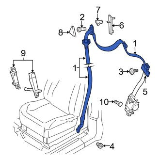 New OEM Front Right Seat Belt Lap and Shoulder Belt Fits, 2000 Dodge Dakota - Part # 5GD00LAZAB