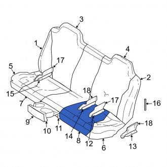 New OEM Rear Left Seat Cover Fits, 2002 Dodge Dakota - Part # WP651DVAA