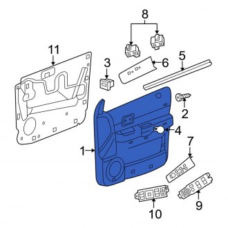 New OEM Front Right Inner Door Interior Trim Panel Fits, 2004-2005 Dodge Durango - Part # 5HR201D1AJ