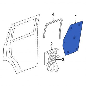 New OEM Rear Right Door Glass Fits, 2007-2011 Dodge Nitro - Part # 55369150AB