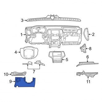 New OEM Instrument Panel Knee Bolster Fits, 2014-2020 Dodge Durango - Part # 5SA98DX9AB