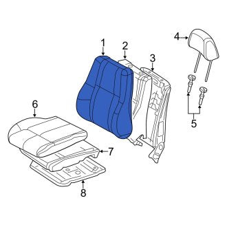 New OEM Center Left Seat Back Cushion Cover Fits, 2013 Dodge Durango - Part # 1YQ87DX9AA