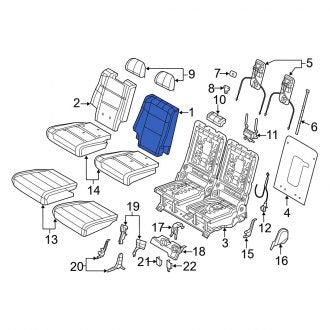 New OEM Center Right Seat Back Cushion Cover Fits, 2013 Dodge Durango - Part # 1YQ86DX9AA