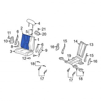 New OEM Center Seat Back Cushion Cover Fits, 2002-2003 Dodge Durango - Part # WL561T5AA