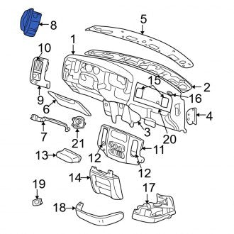 New OEM Instrument Panel Trim Panel Fits, 2002-2005 Dodge Ram - Part # 5GY91XDVAA