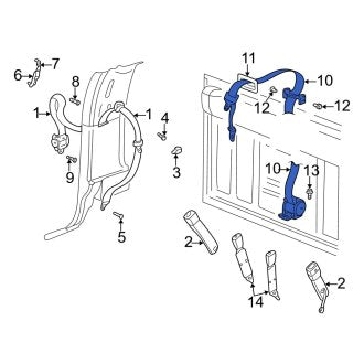 New OEM Rear Seat Belt Lap and Shoulder Belt Fits, 2006-2009 Dodge Ram - Part # 1CG671J3AB