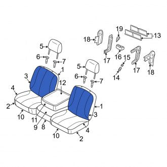 New OEM Front Left Seat Back Cushion Cover Fits, 2002-2003 Dodge Ram - Part # WS531L5AA