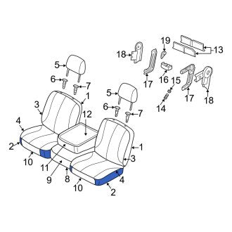 New OEM Front Right Seat Cushion Foam Fits, 2006-2009 Dodge Ram - Part # 5183035AA