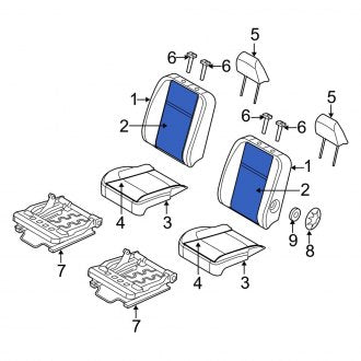 New OEM Front Left Seat Back Cushion Cover Fits, 2007-2009 Dodge Ram - Part # 1FM451J3AA