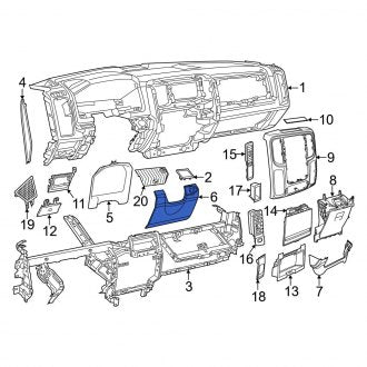 New OEM Steering Column Cover Fits, 2013-2018 Dodge Ram - Part # 1UM301X9AE