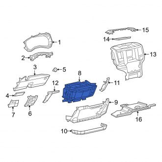 New OEM Instrument Panel Storage Compartment Fits, 2019-2022 Dodge Ram - Part # 6SR541L1AD