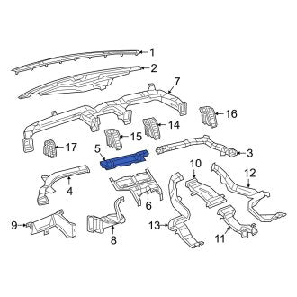 New OEM Center Instrument Panel Air Duct Fits, 2019-2024 Dodge Ram - Part # 68462932AA