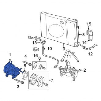 New OEM A/C Compressor Fits, 2007-2008 Chrysler Aspen - Part # 55056157AE