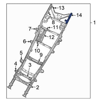 New OEM Rear Frame Rail End Fits, 2007-2009 Chrysler Aspen - Part # 5143193AA