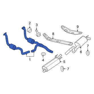 New OEM Right Catalytic Converter Fits, 2007 Chrysler Aspen - Part # 52855505AA